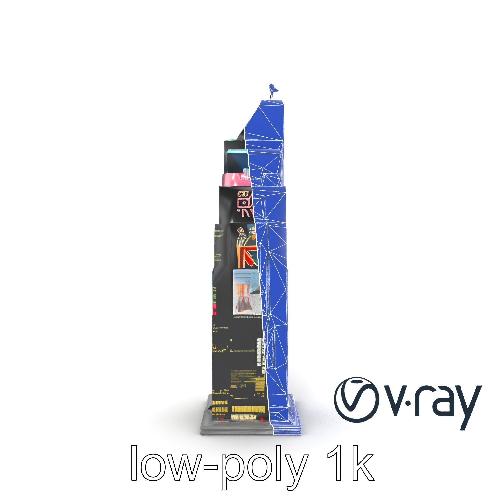 Cyberpunk Skyscraper Neon Facade model pack Low-poly 3D model_25