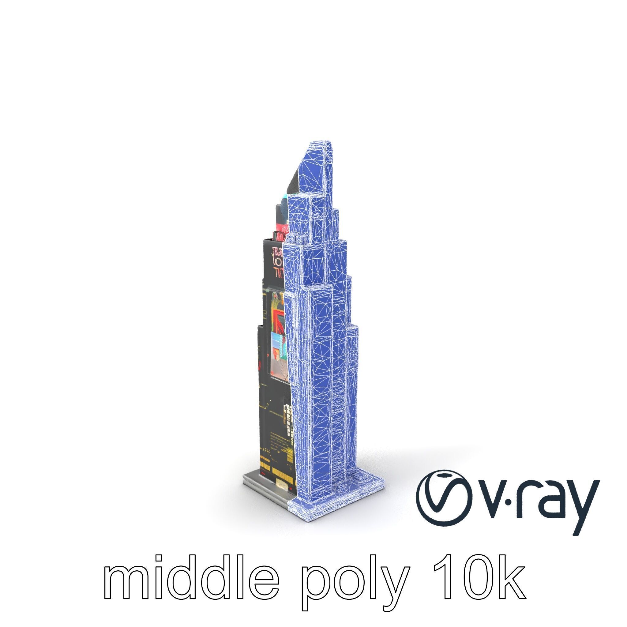 Cyberpunk Skyscraper Neon Facade model pack Low-poly 3D model_5