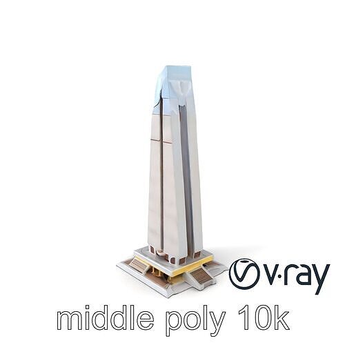 Futuristic Glass Skyscraper Architectural Composition model pack Low-poly 3D model