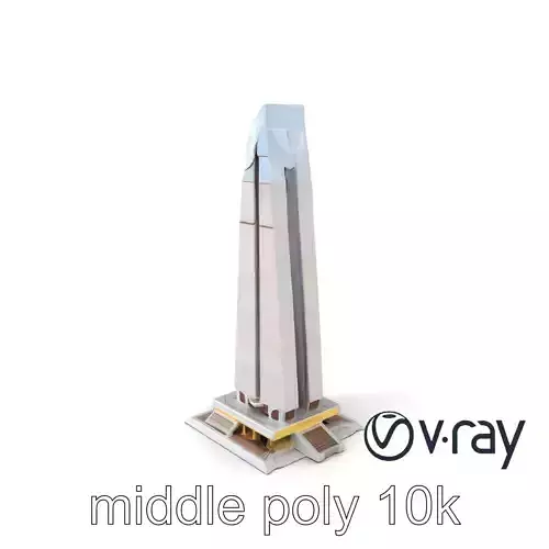 Futuristic Glass Skyscraper Architectural Composition model pack