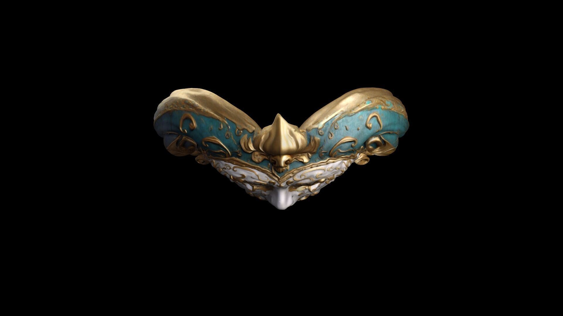 Venetian Masquerade Carnival Mask 3d Render 3D model_5
