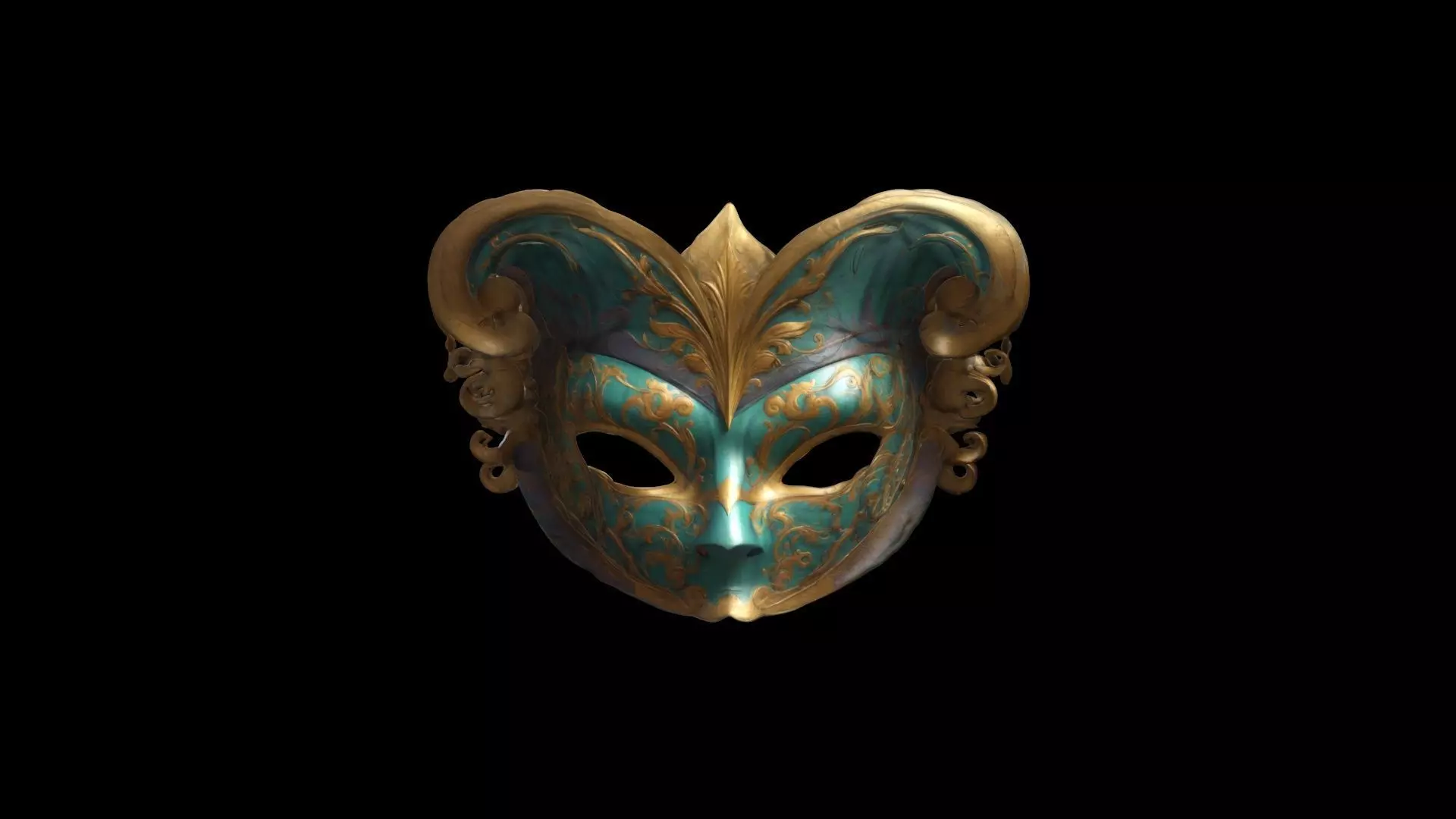 Venetian Masquerade Carnival Mask 3d Render 3D model_0