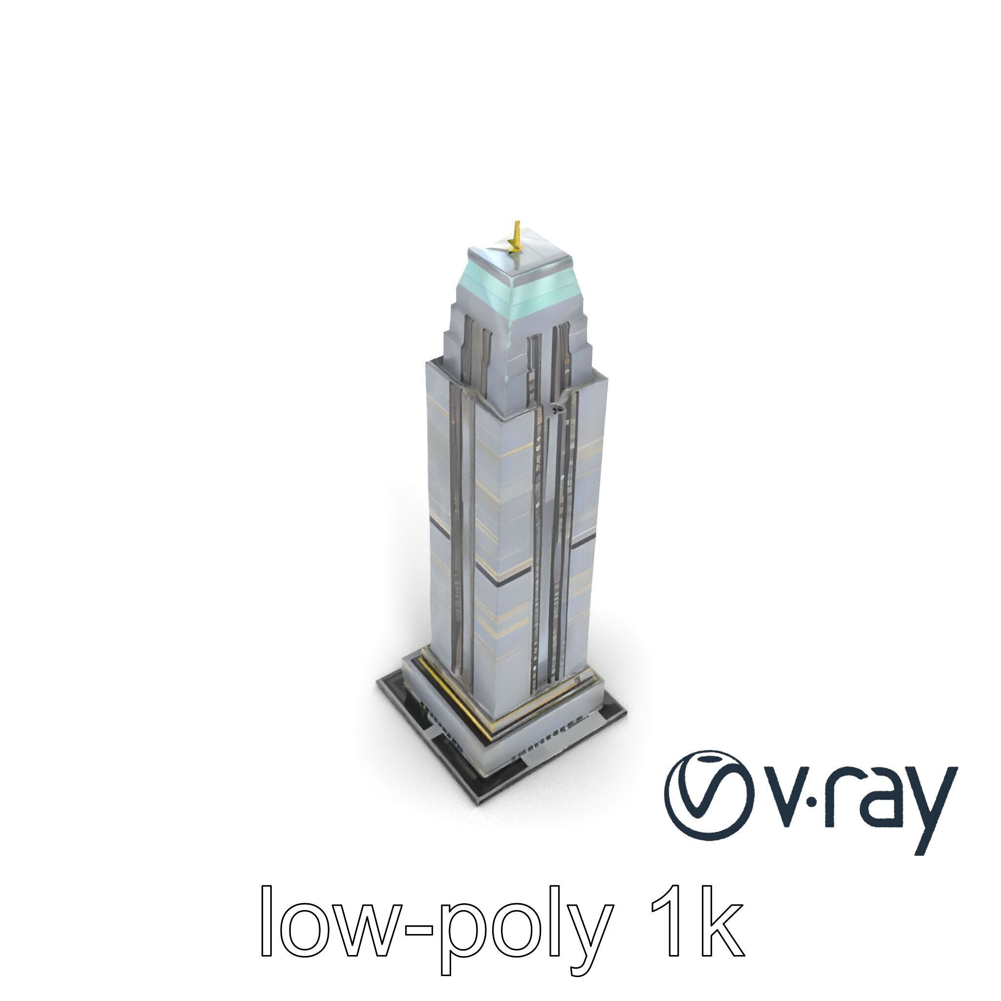 Neon Light Skyscraper Reflective Glass model pack Low-poly 3D model_21