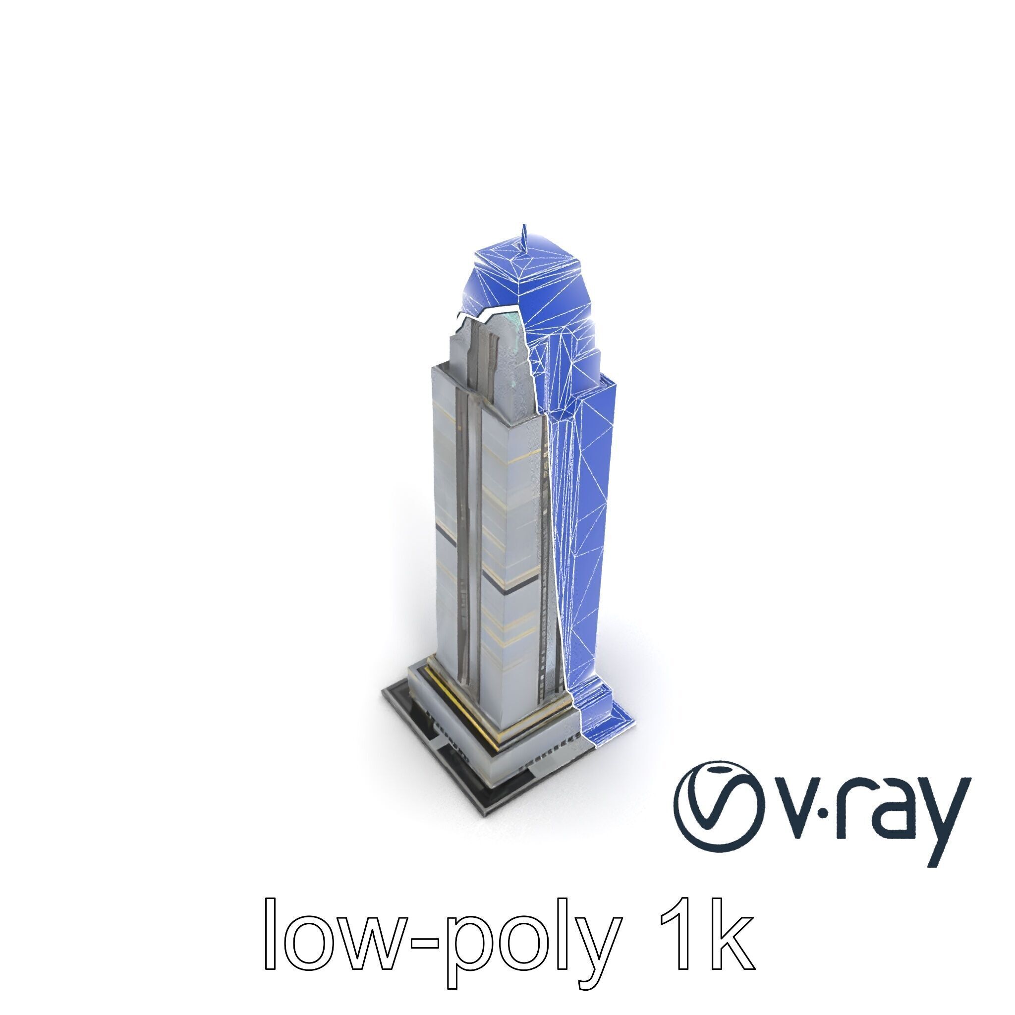 Neon Light Skyscraper Reflective Glass model pack Low-poly 3D model_22