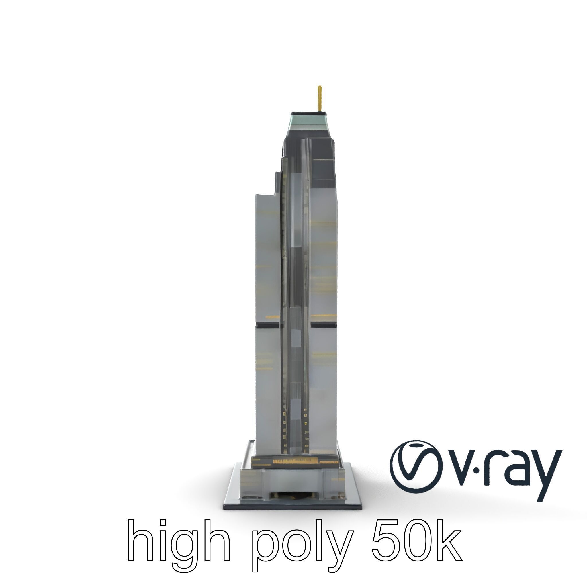 Neon Light Skyscraper Reflective Glass model pack Low-poly 3D model_14