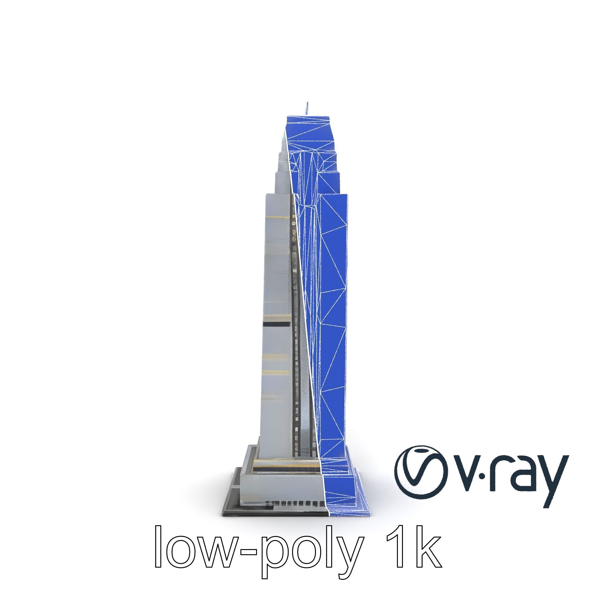 Neon Light Skyscraper Reflective Glass model pack Low-poly 3D model_29