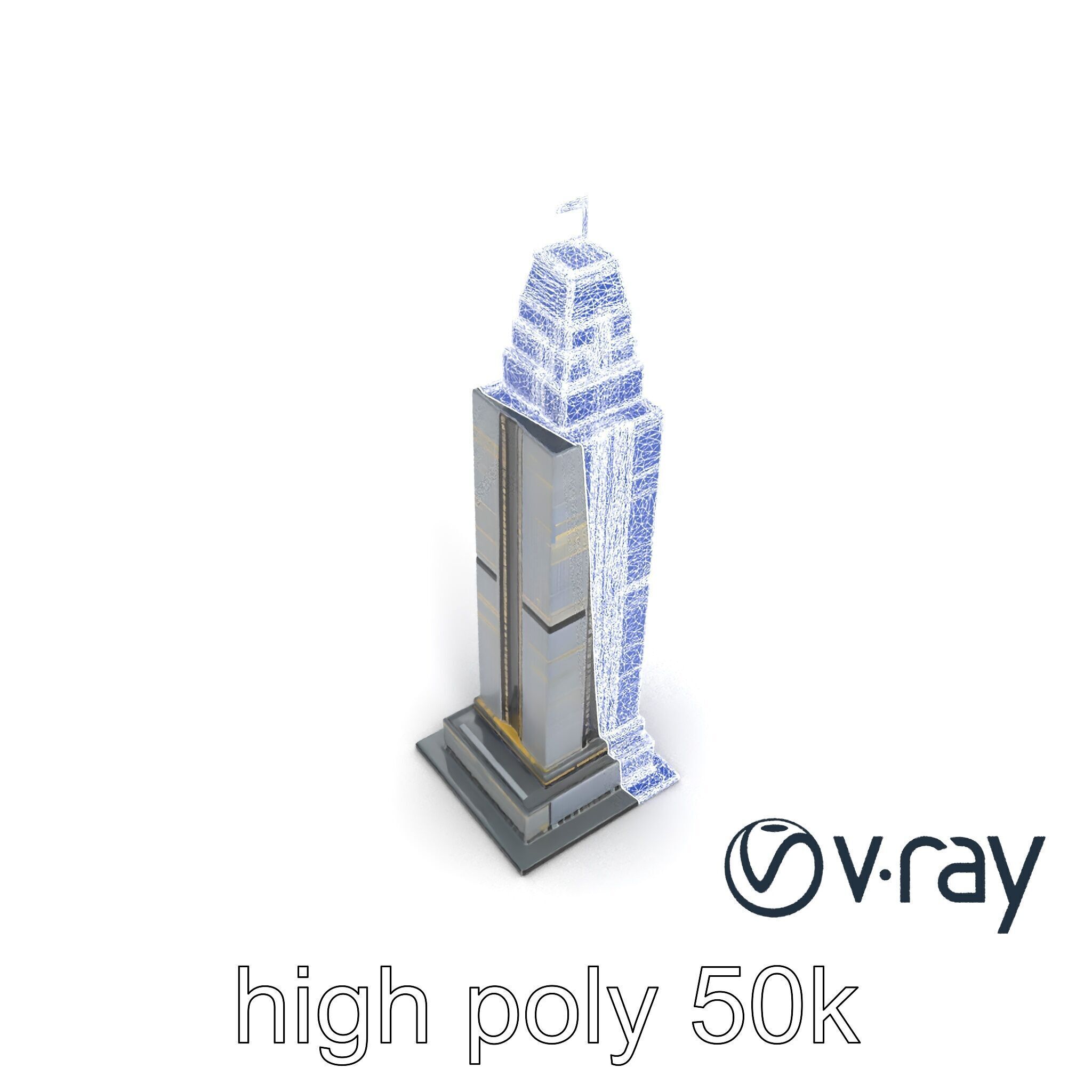 Neon Light Skyscraper Reflective Glass model pack Low-poly 3D model_12