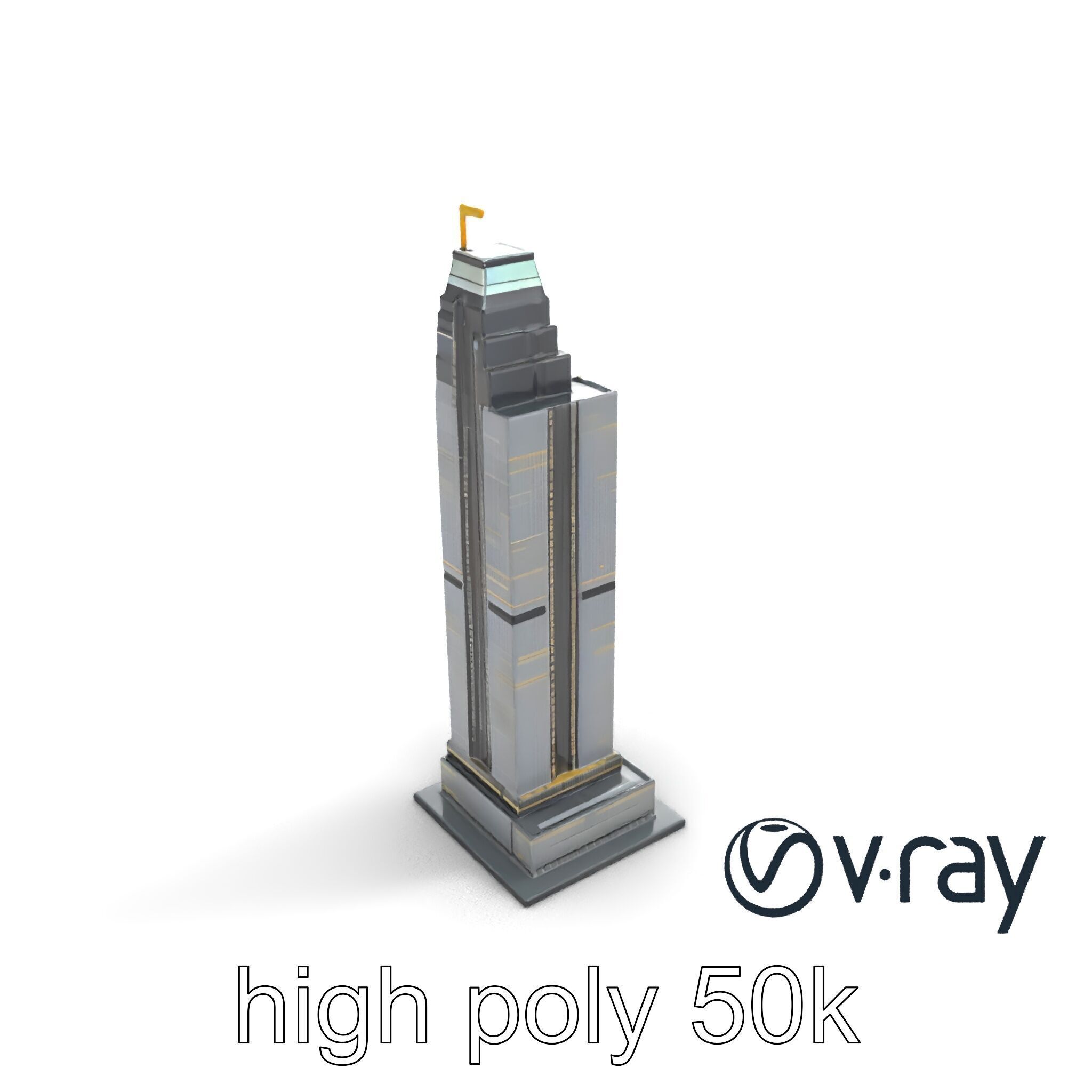 Neon Light Skyscraper Reflective Glass model pack Low-poly 3D model_17