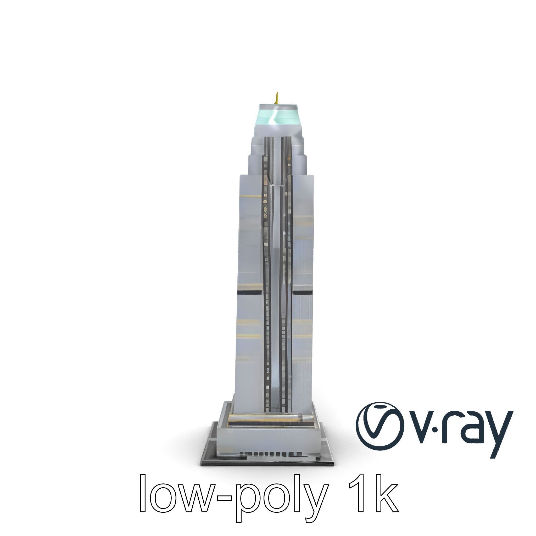 Neon Light Skyscraper Reflective Glass model pack Low-poly 3D model_18