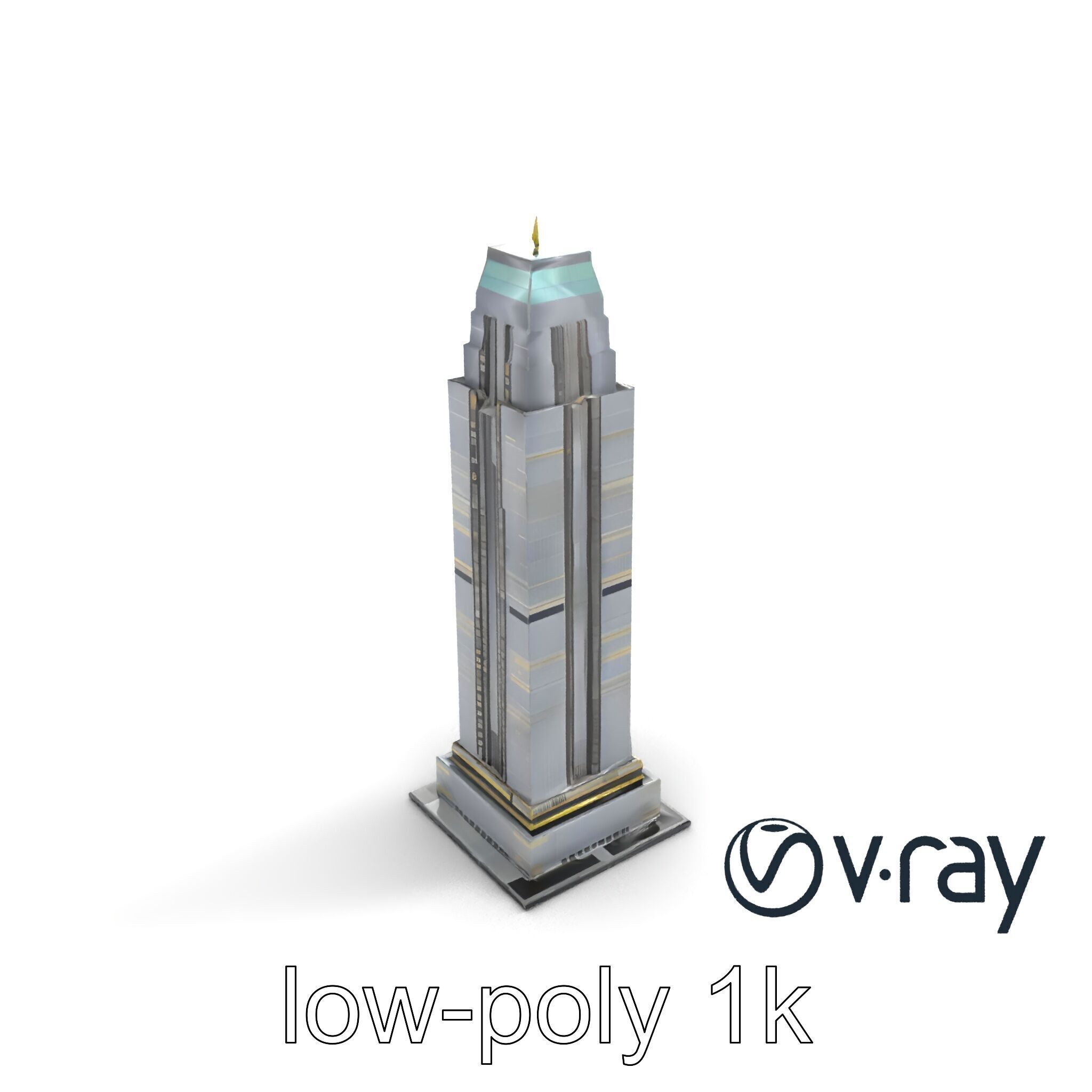 Neon Light Skyscraper Reflective Glass model pack Low-poly 3D model_9