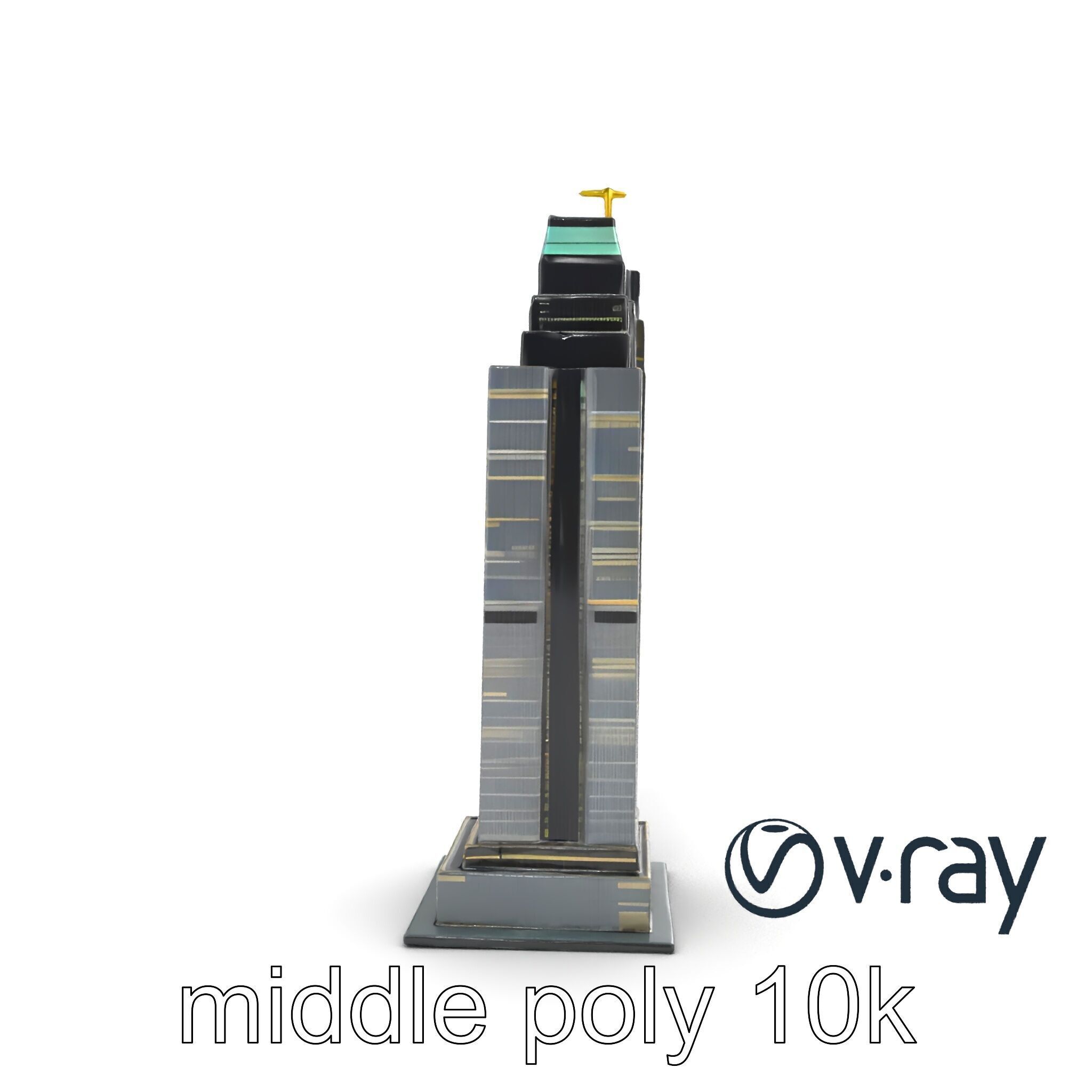 Neon Light Skyscraper Reflective Glass model pack Low-poly 3D model_31