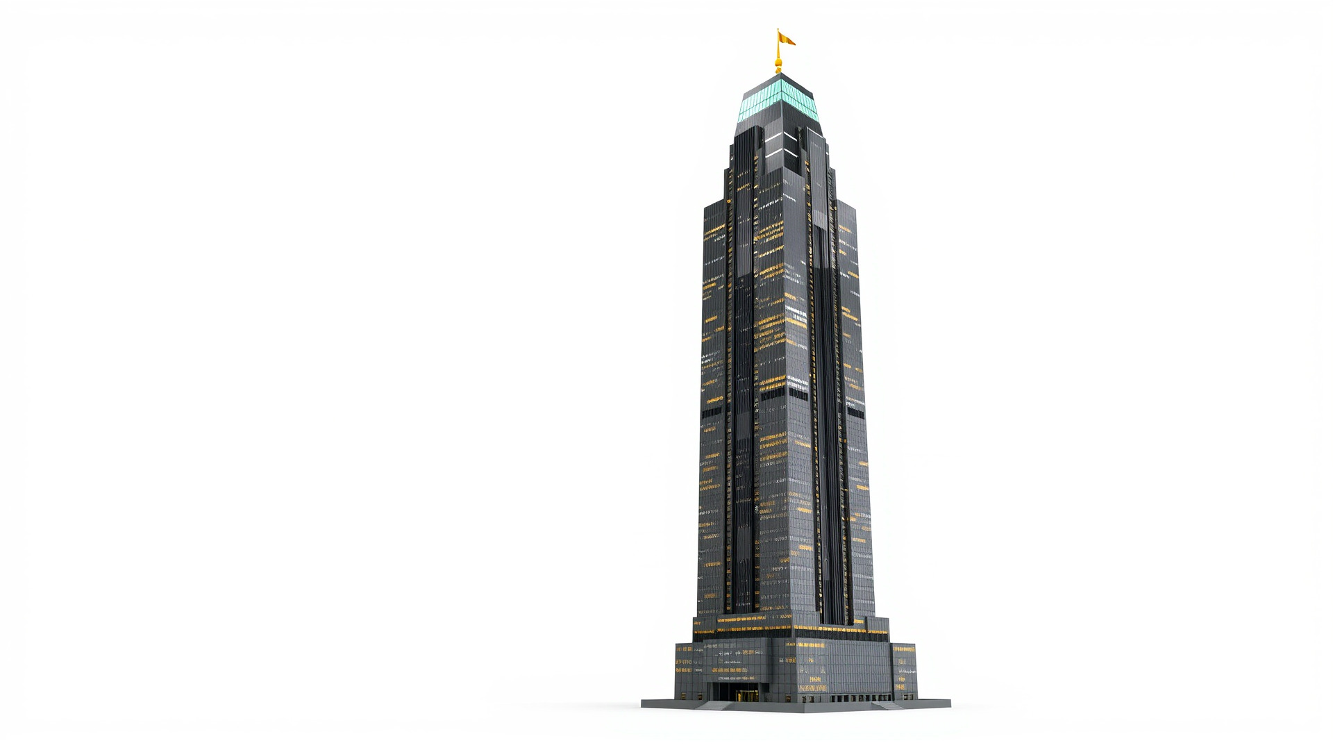 Neon Light Skyscraper Reflective Glass model pack Low-poly 3D model_4
