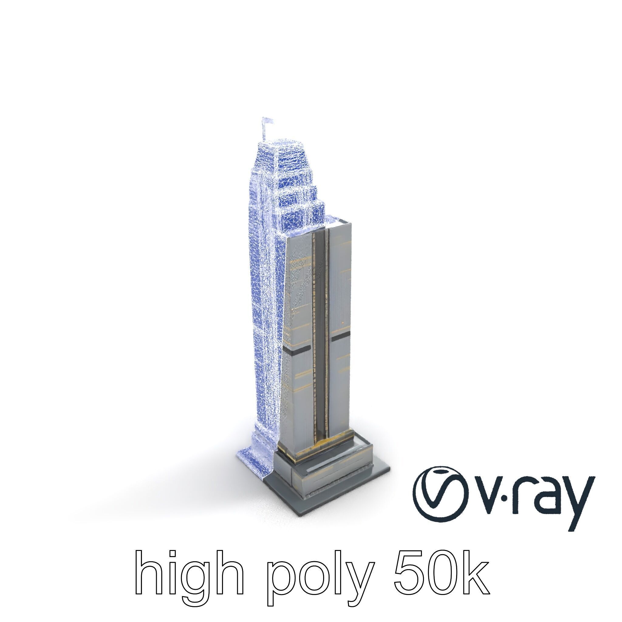 Neon Light Skyscraper Reflective Glass model pack Low-poly 3D model_24