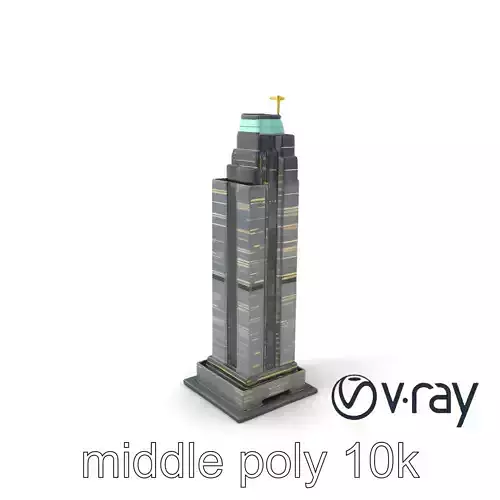 Neon Light Skyscraper Reflective Glass model pack