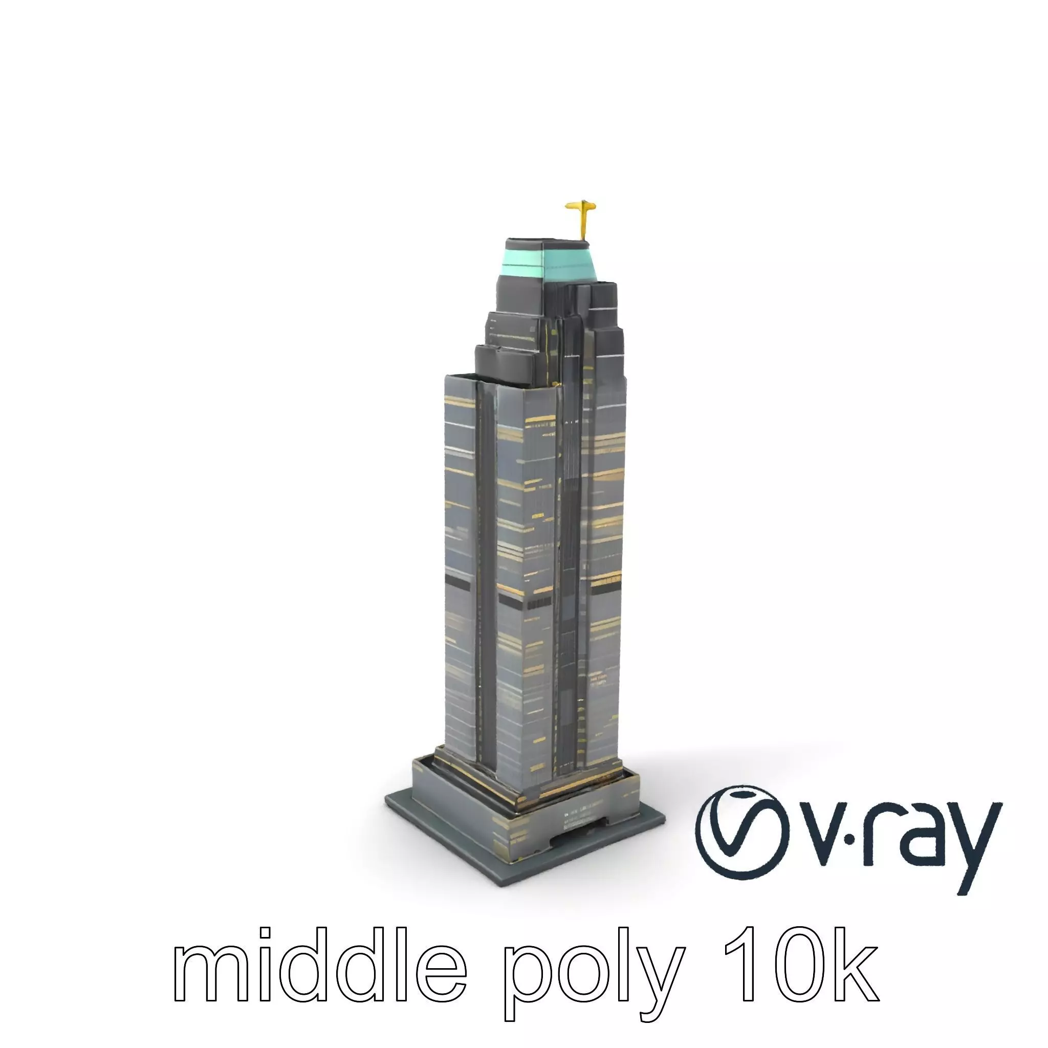 Neon Light Skyscraper Reflective Glass model pack Low-poly 3D model_0