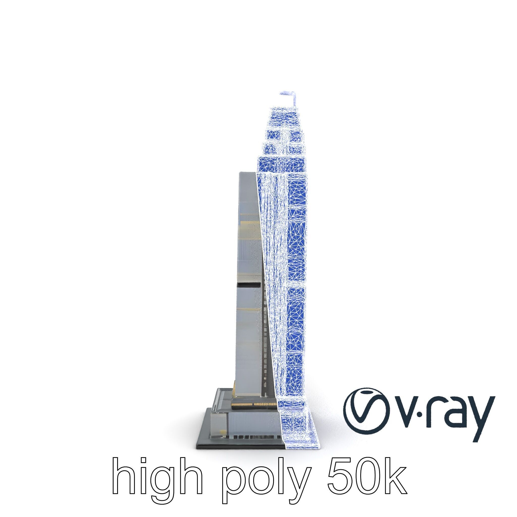 Neon Light Skyscraper Reflective Glass model pack Low-poly 3D model_19