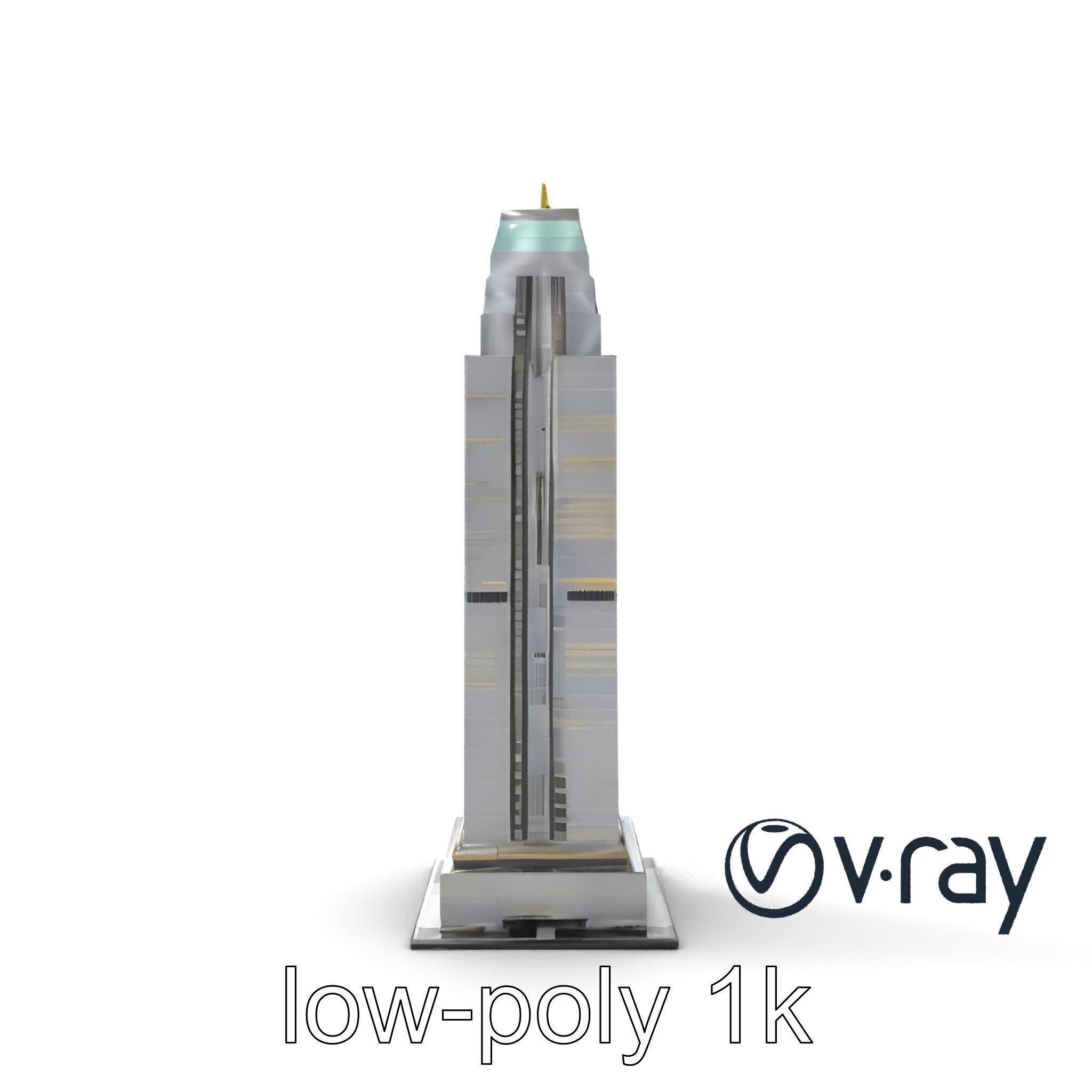 Neon Light Skyscraper Reflective Glass model pack Low-poly 3D model_16