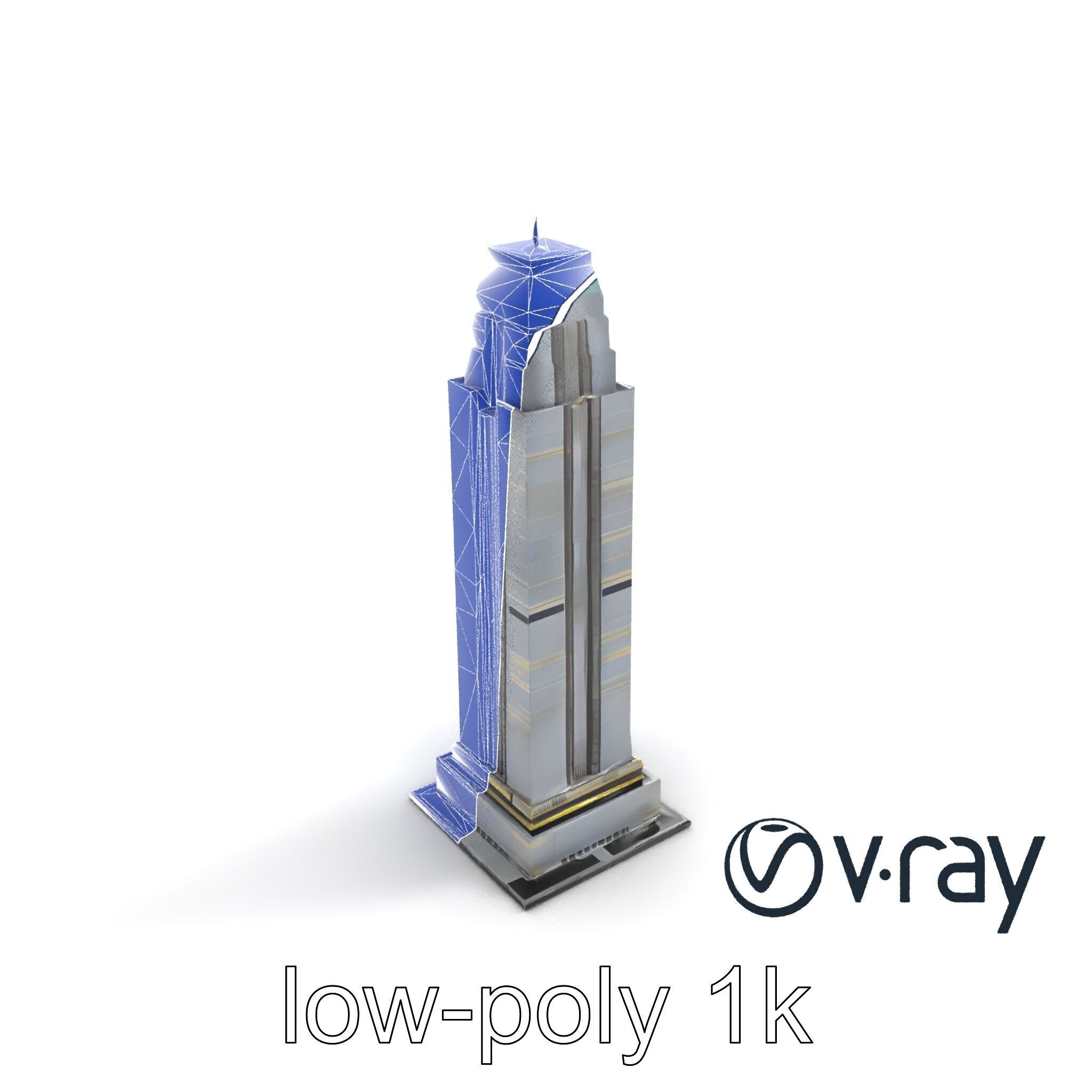 Neon Light Skyscraper Reflective Glass model pack Low-poly 3D model_15