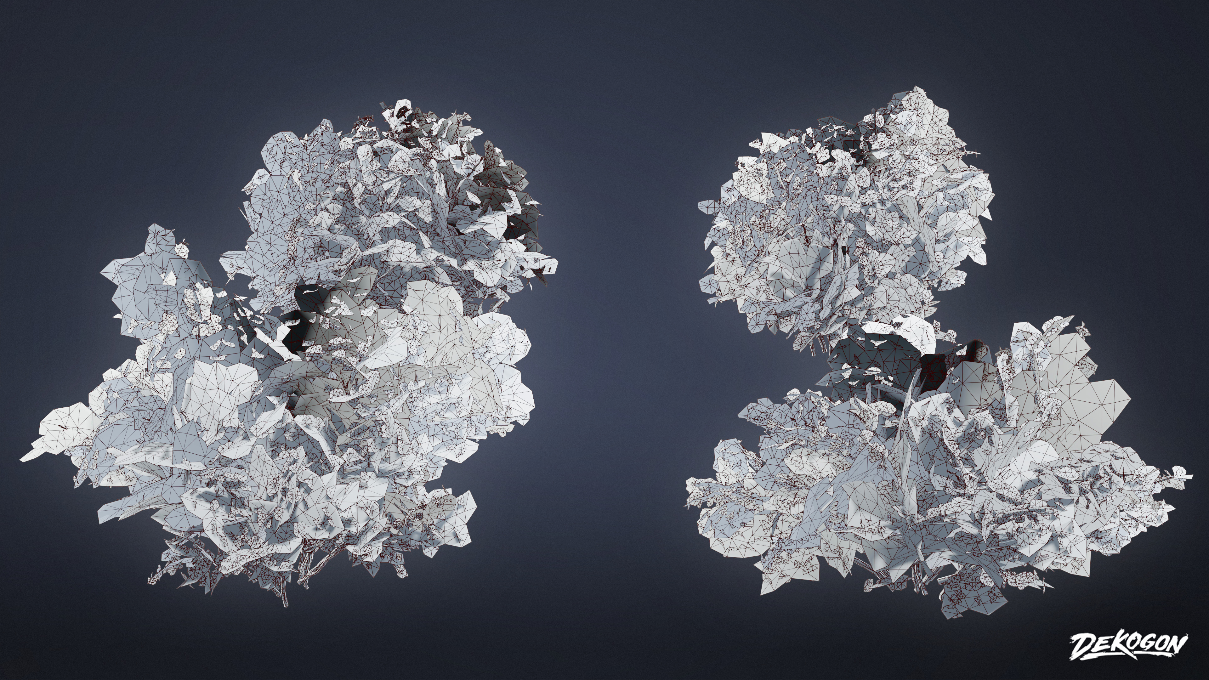 FOLIAGE - Bush 02 - LOW POLY Low-poly 3D model_9