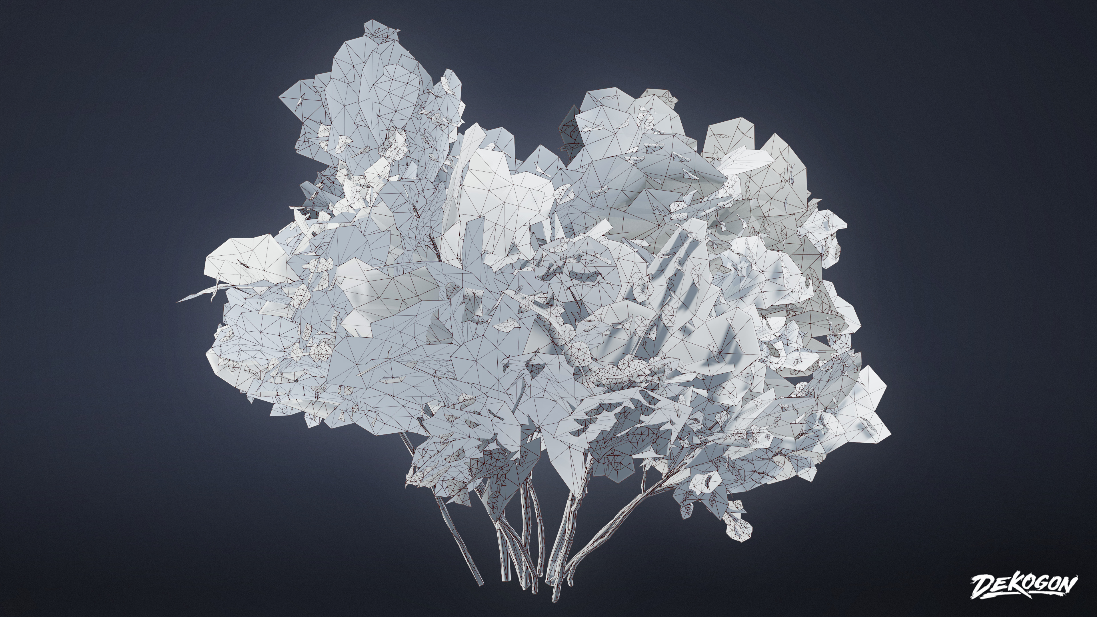 FOLIAGE - Bush 02 - LOW POLY Low-poly 3D model_8