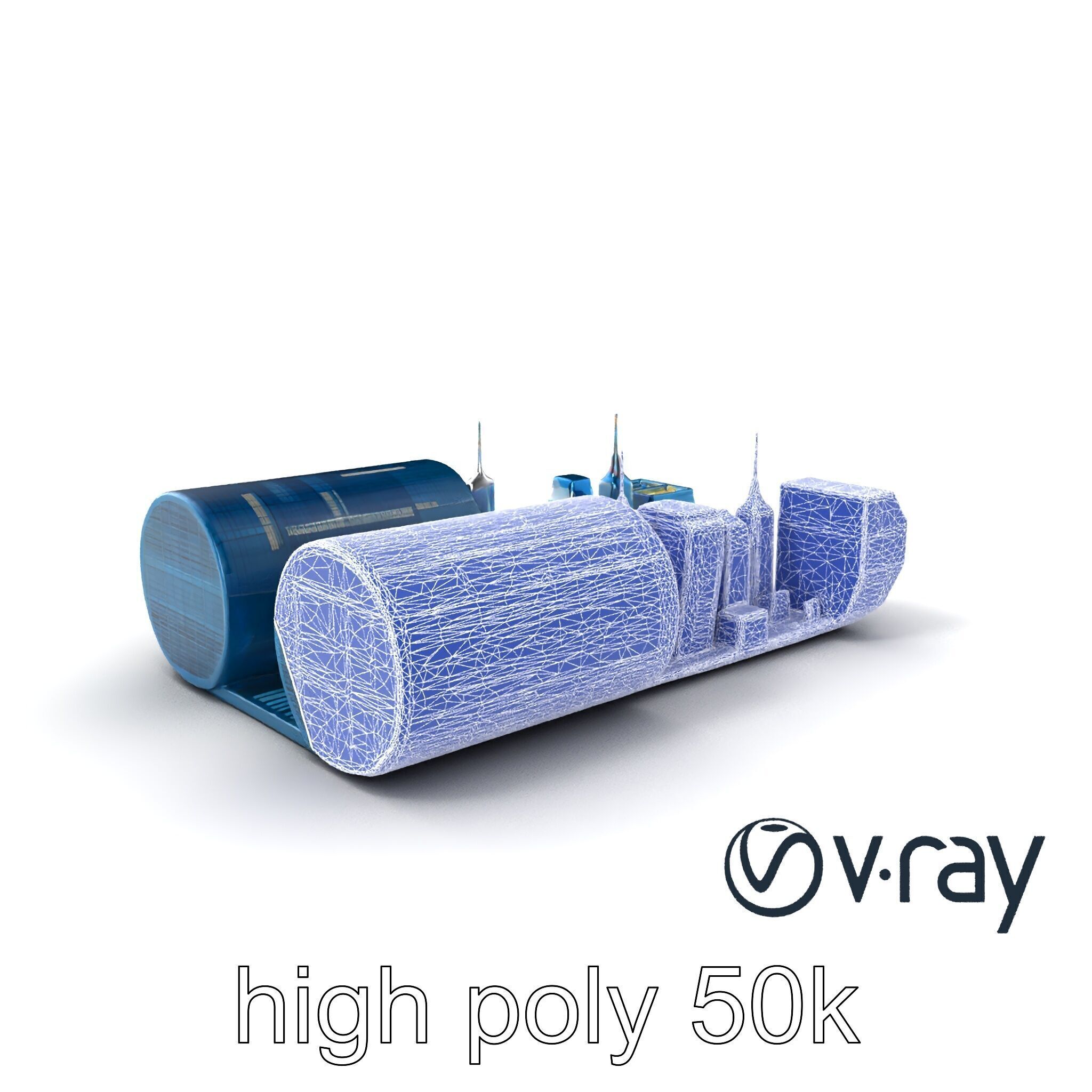 Futuristic Skyscraper Neon Cityscape model pack Low-poly 3D model_29