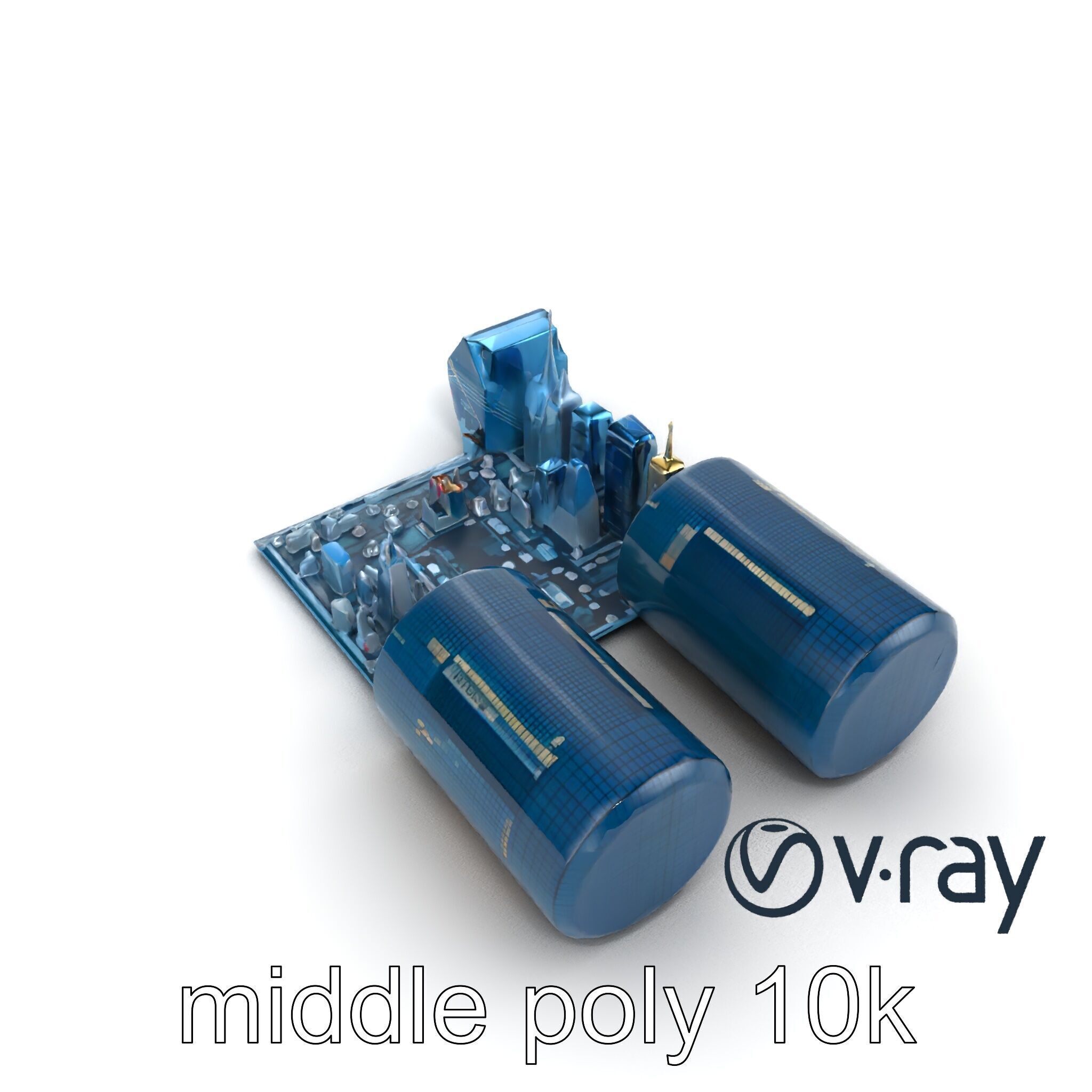 Futuristic Skyscraper Neon Cityscape model pack Low-poly 3D model_8