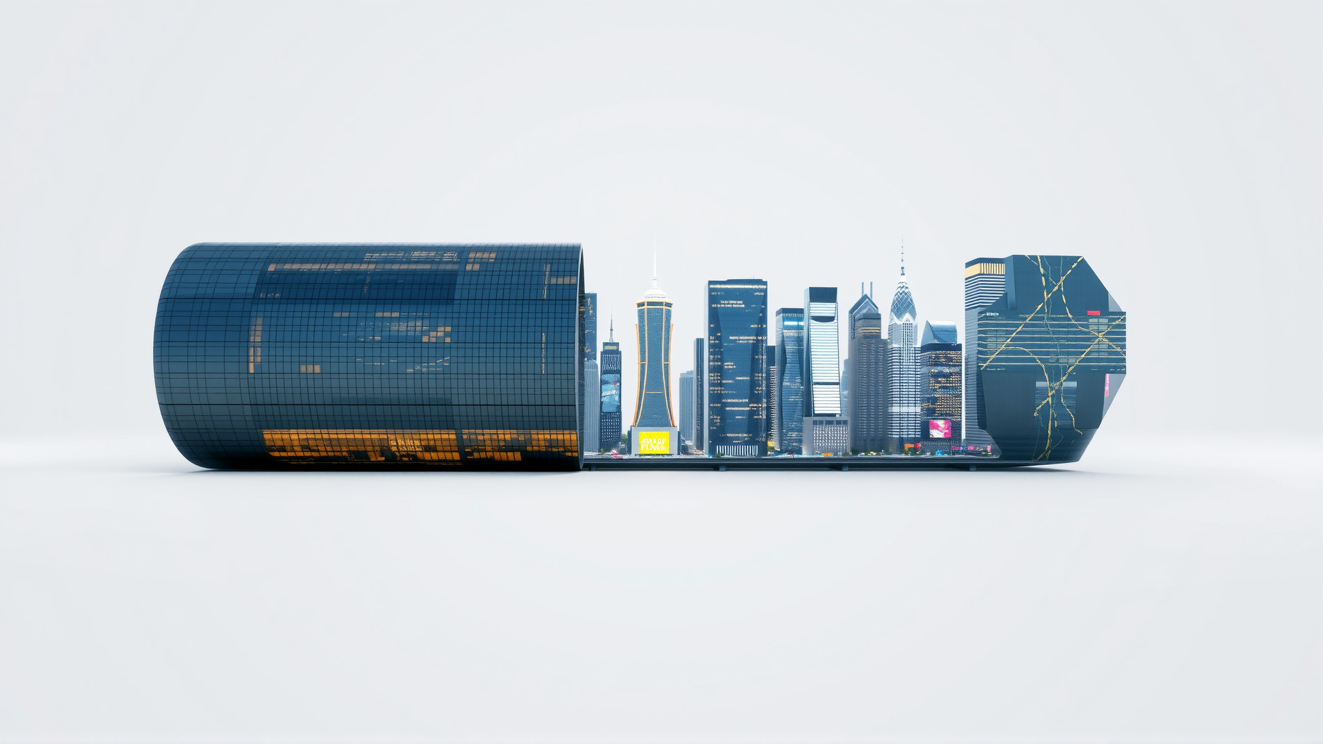 Futuristic Skyscraper Neon Cityscape model pack Low-poly 3D model_4