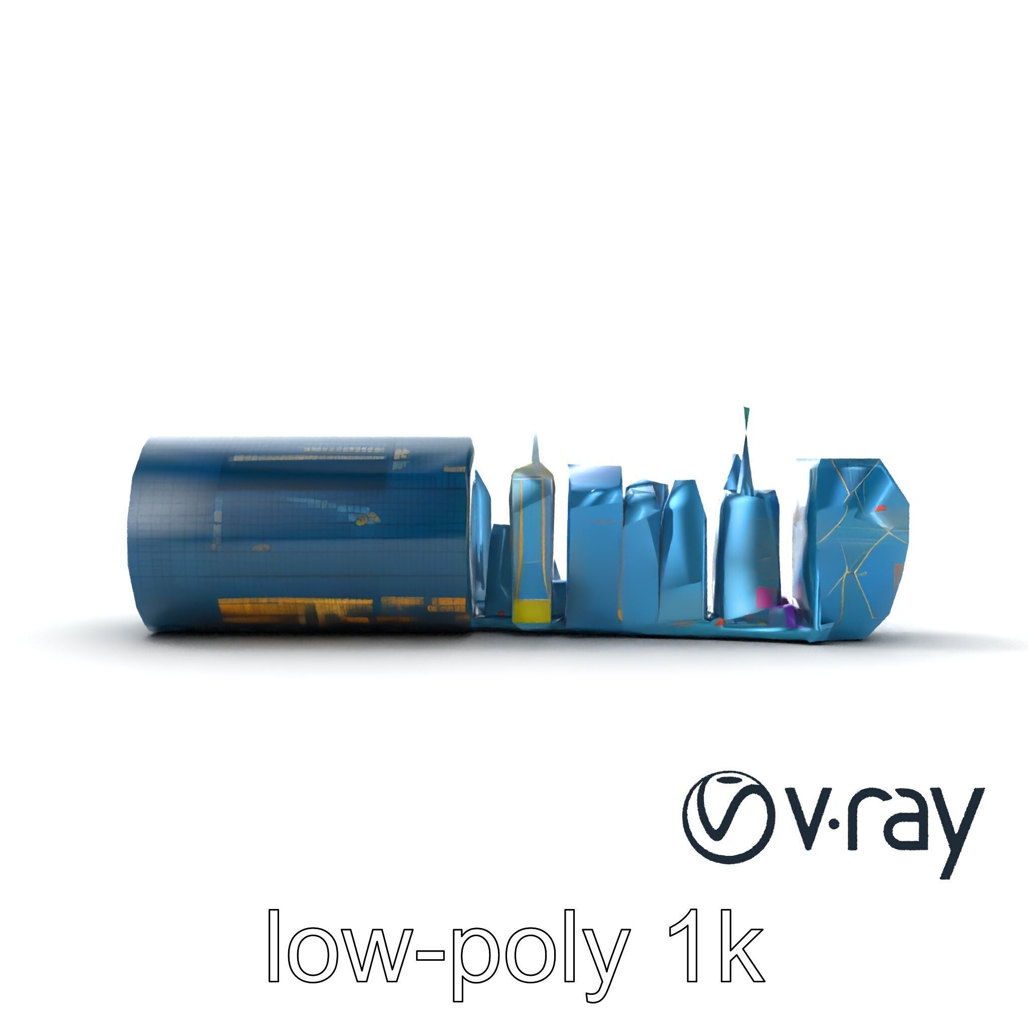 Futuristic Skyscraper Neon Cityscape model pack Low-poly 3D model_28