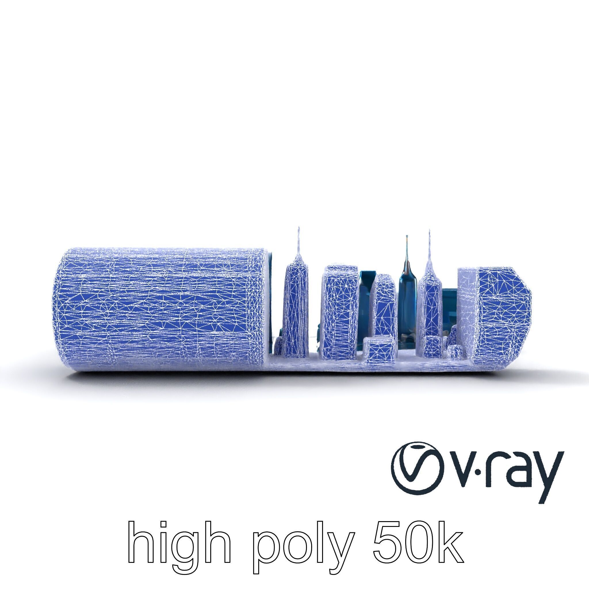 Futuristic Skyscraper Neon Cityscape model pack Low-poly 3D model_26