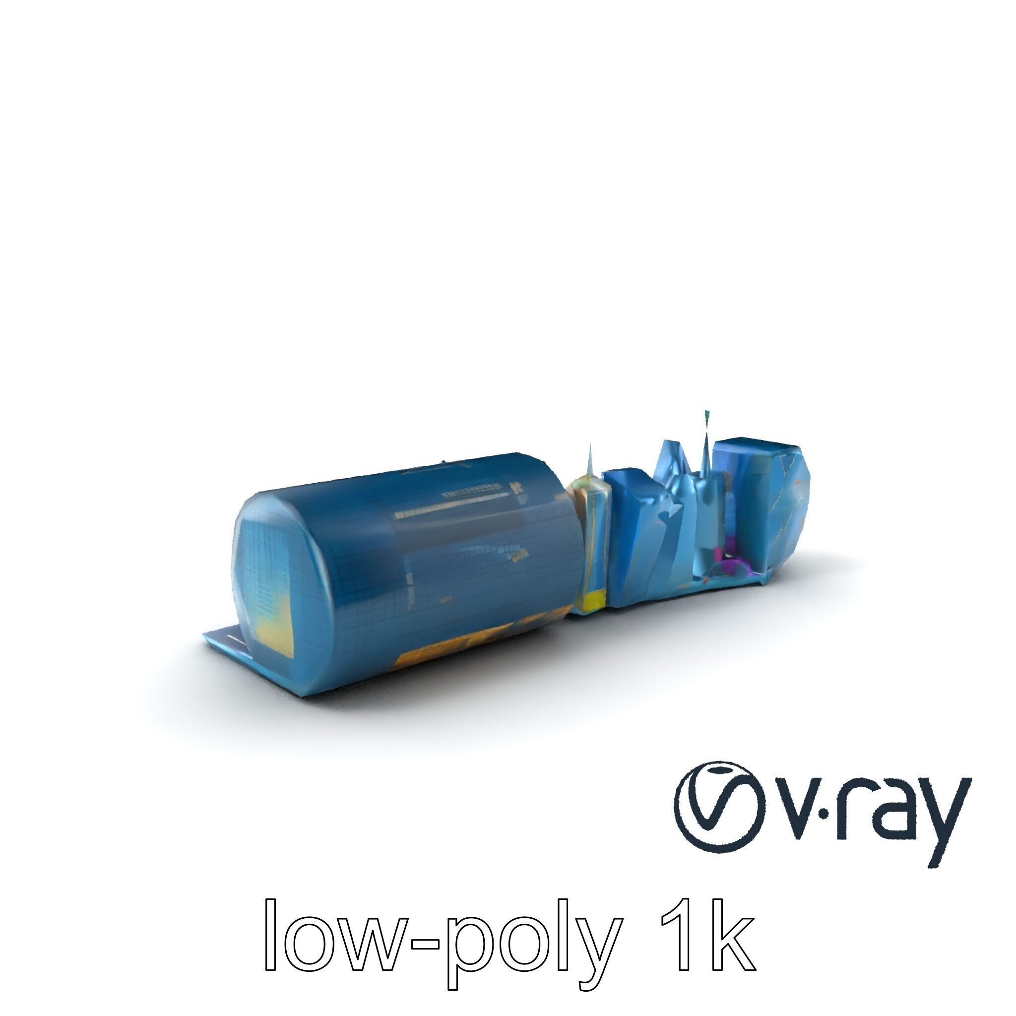 Futuristic Skyscraper Neon Cityscape model pack Low-poly 3D model_3