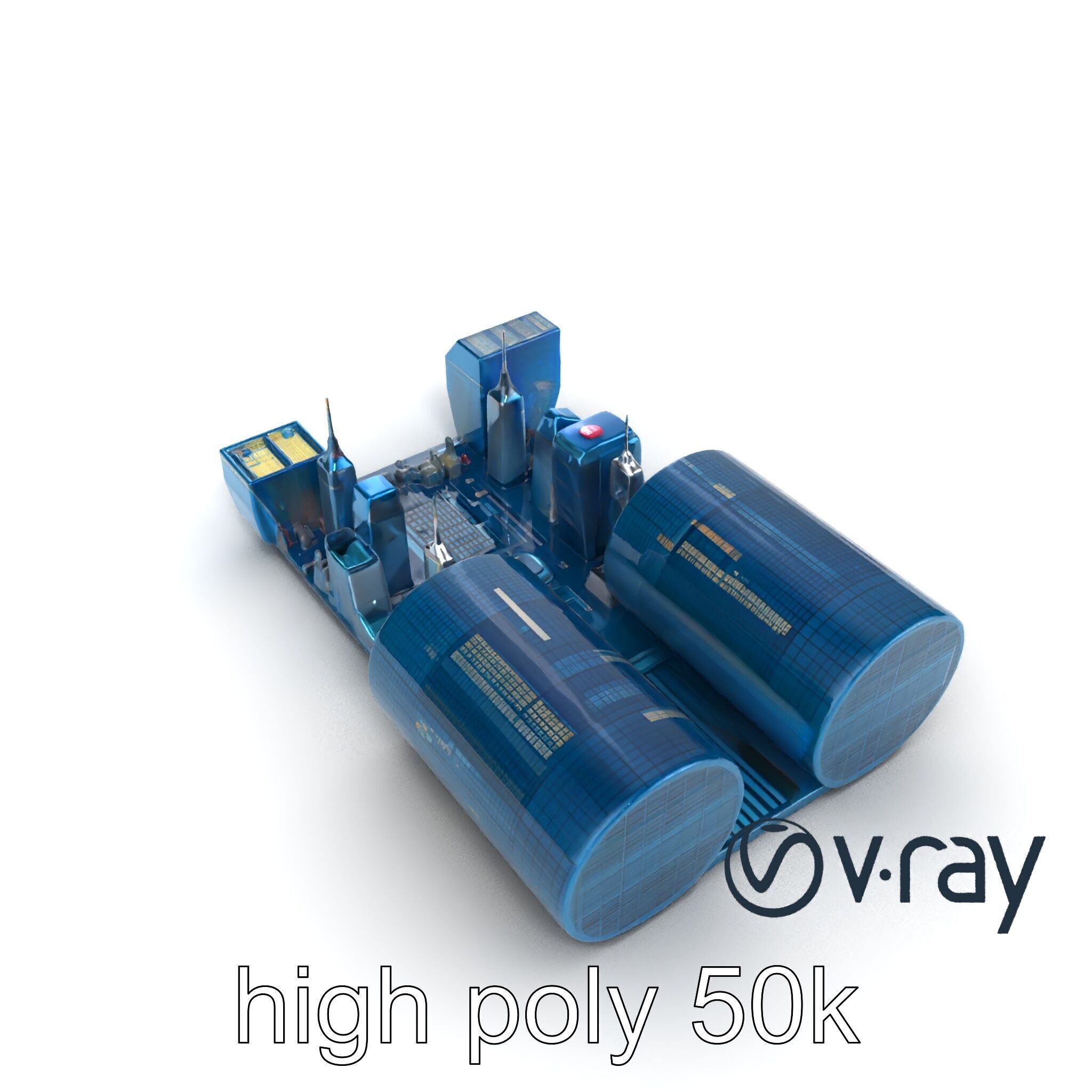 Futuristic Skyscraper Neon Cityscape model pack Low-poly 3D model_24