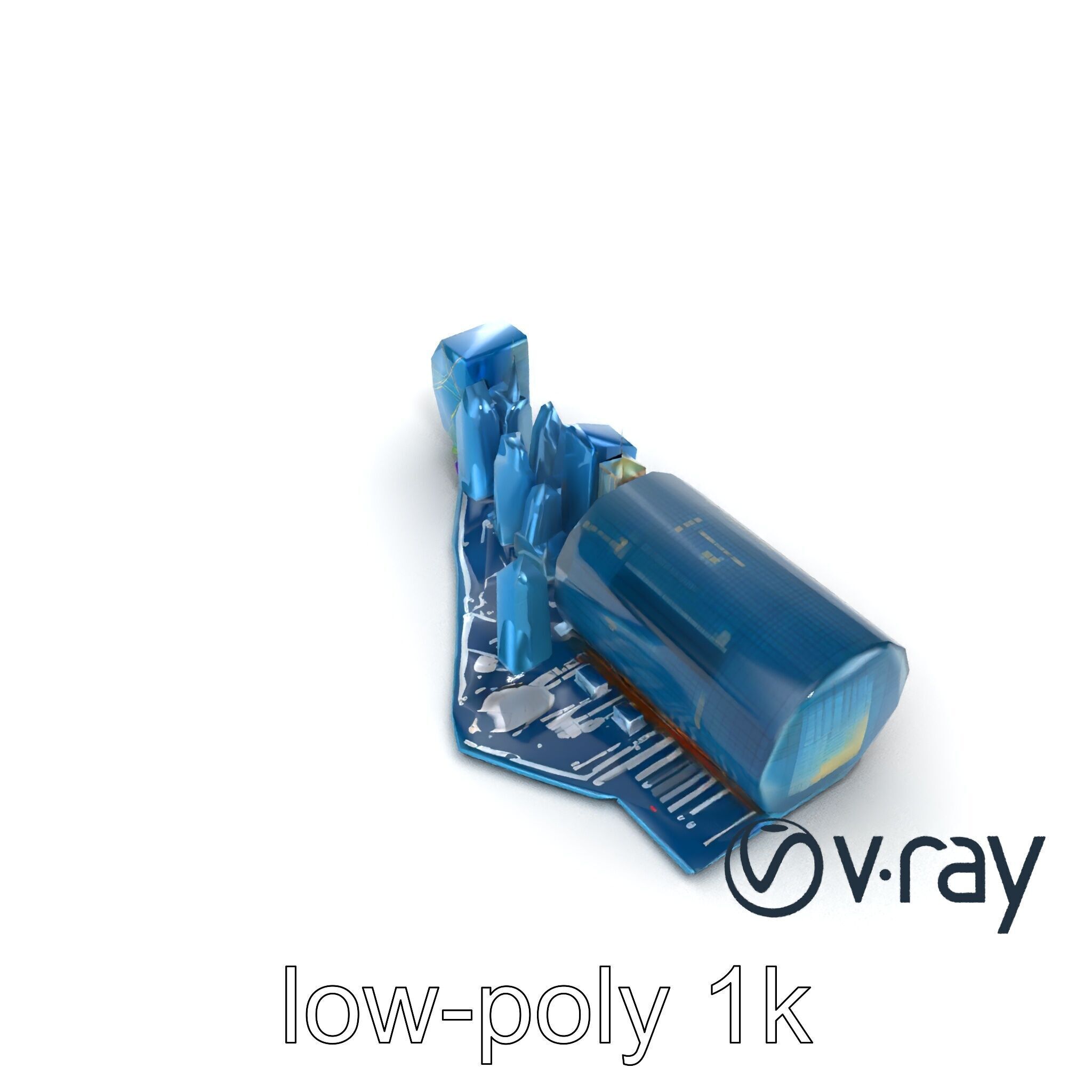 Futuristic Skyscraper Neon Cityscape model pack Low-poly 3D model_9