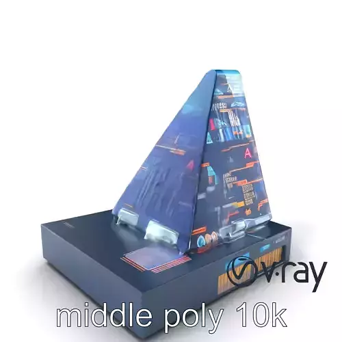 Futuristic Neon Skyscraper Mirror Surface model pack