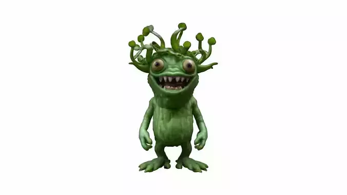 Arugula Monster Character Coloured Isolated 3d Render