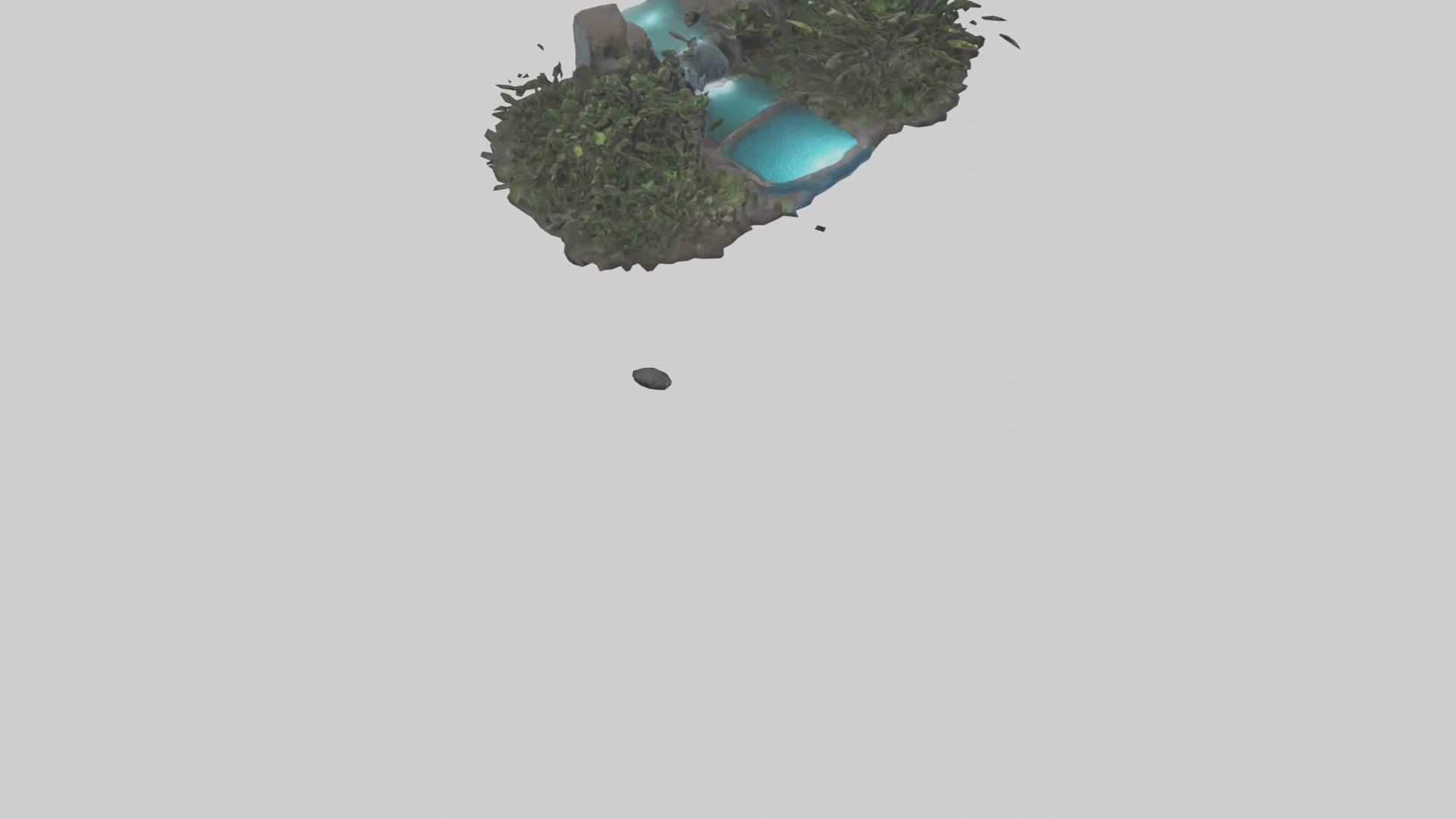 Indoor waterfall model Low-poly 3D model_6