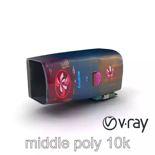 Neon Facade Skyscraper Night Reflection model pack Low-poly 3D model