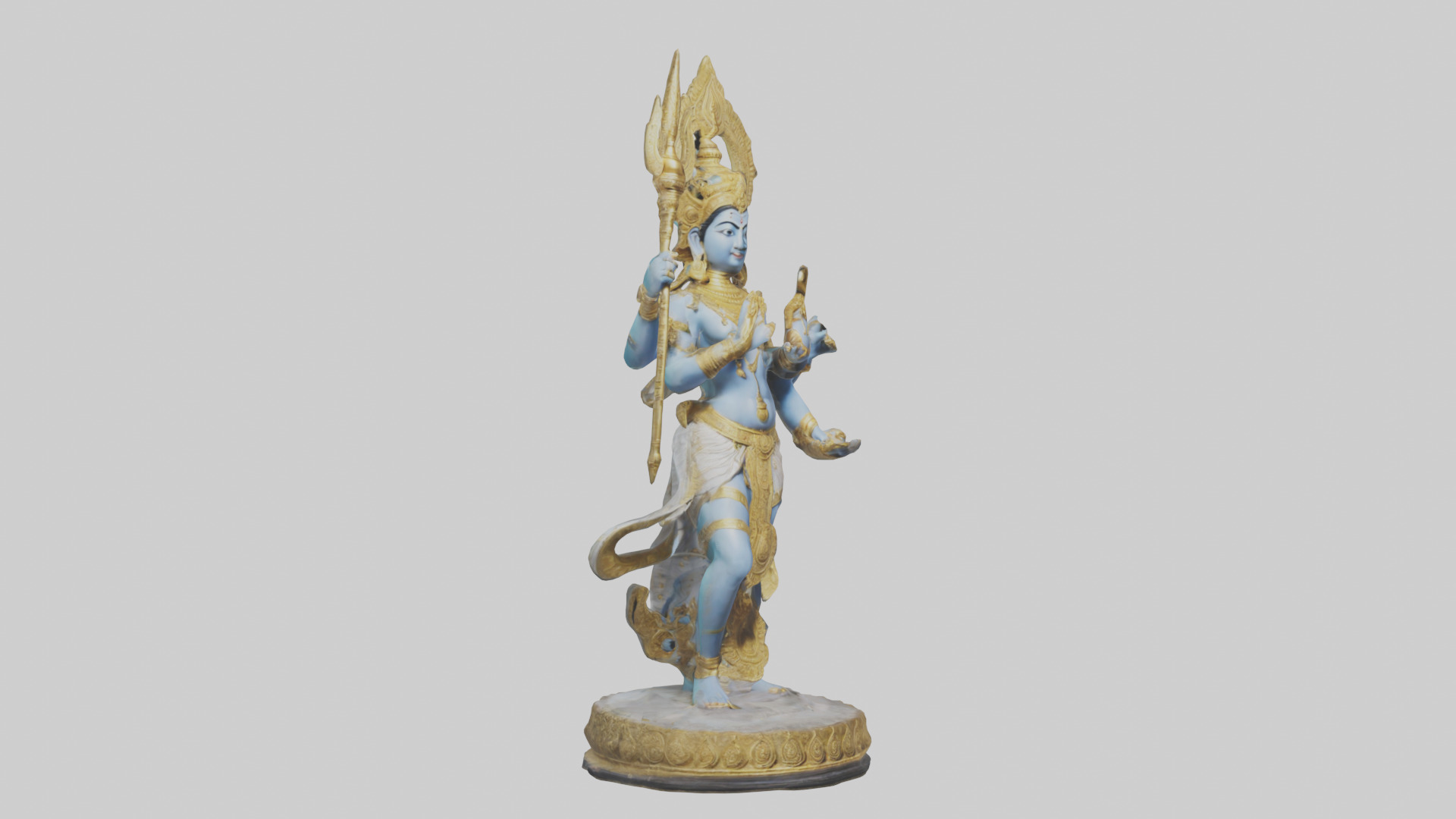 Indra statue model Low-poly 3D model_11