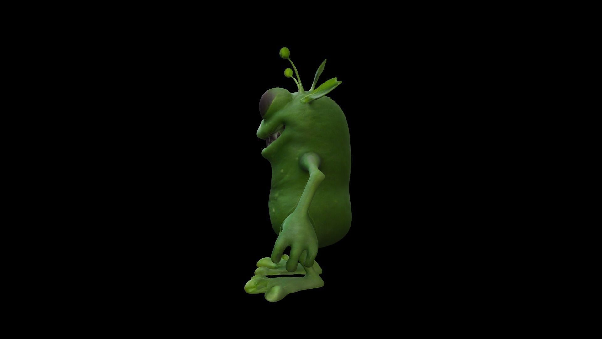 Arugula Monster Character Coloured Isolated 3d Render 3D model_4