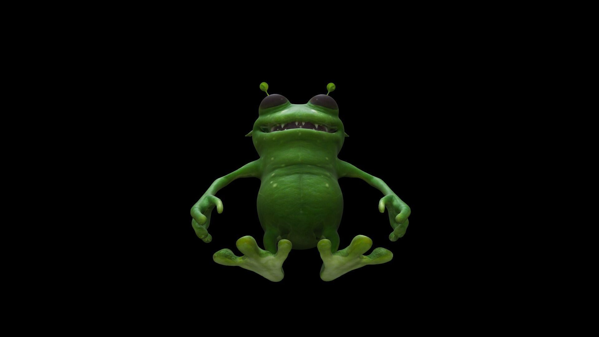 Arugula Monster Character Coloured Isolated 3d Render 3D model_6