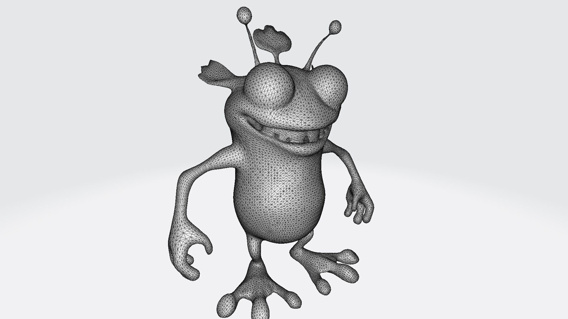 Arugula Monster Character Coloured Isolated 3d Render 3D model_7