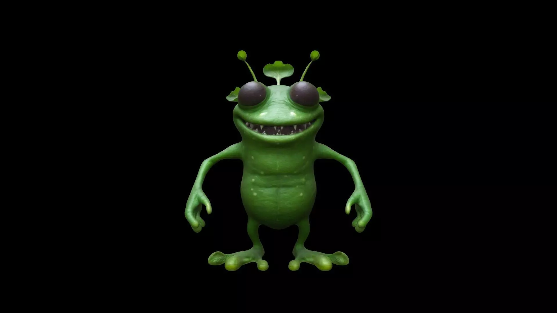 Arugula Monster Character Coloured Isolated 3d Render 3D model_0