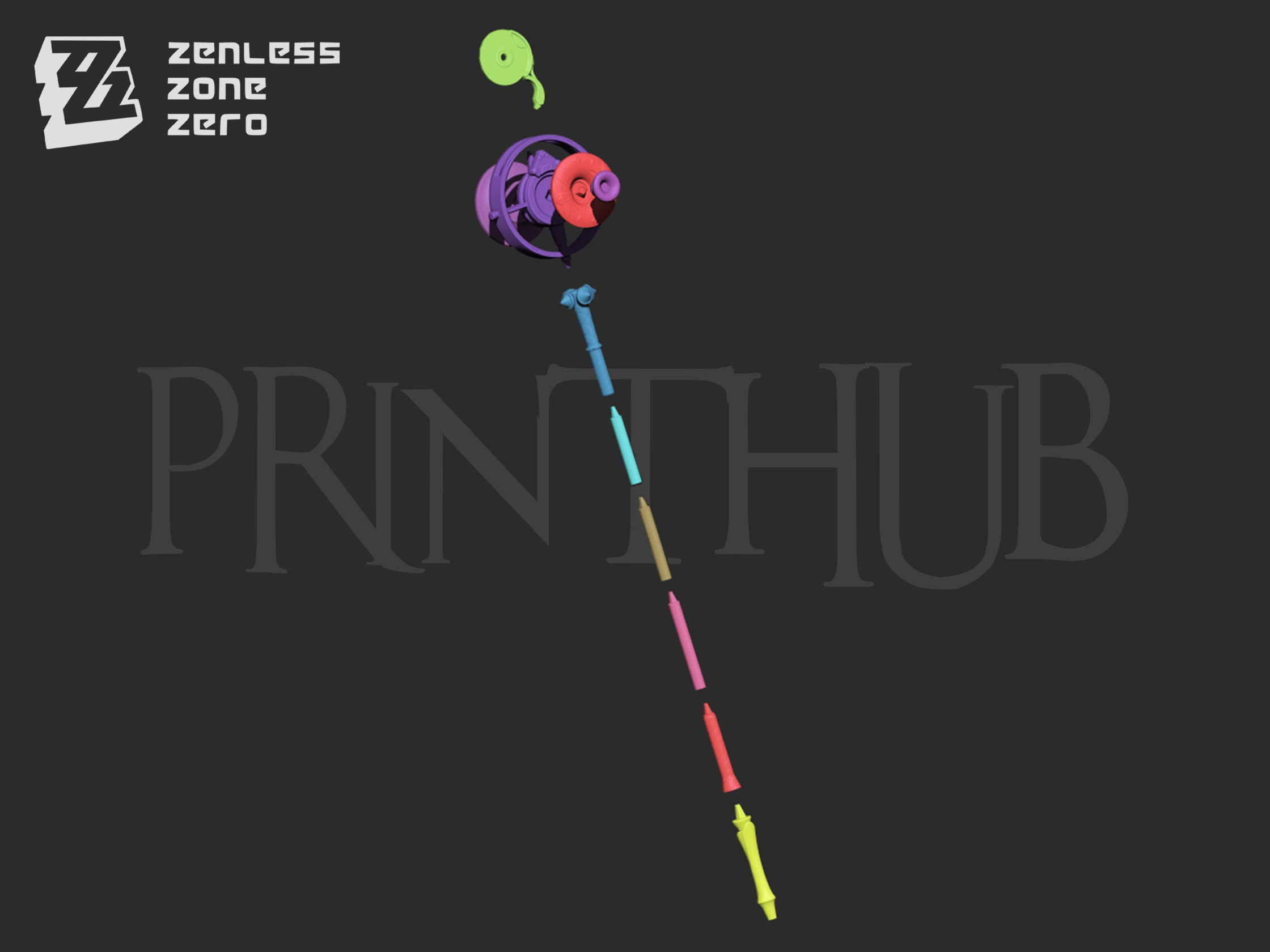 Astra Yao Microphone Staff From Zenless Zone Zero cosplay 3D print model_7