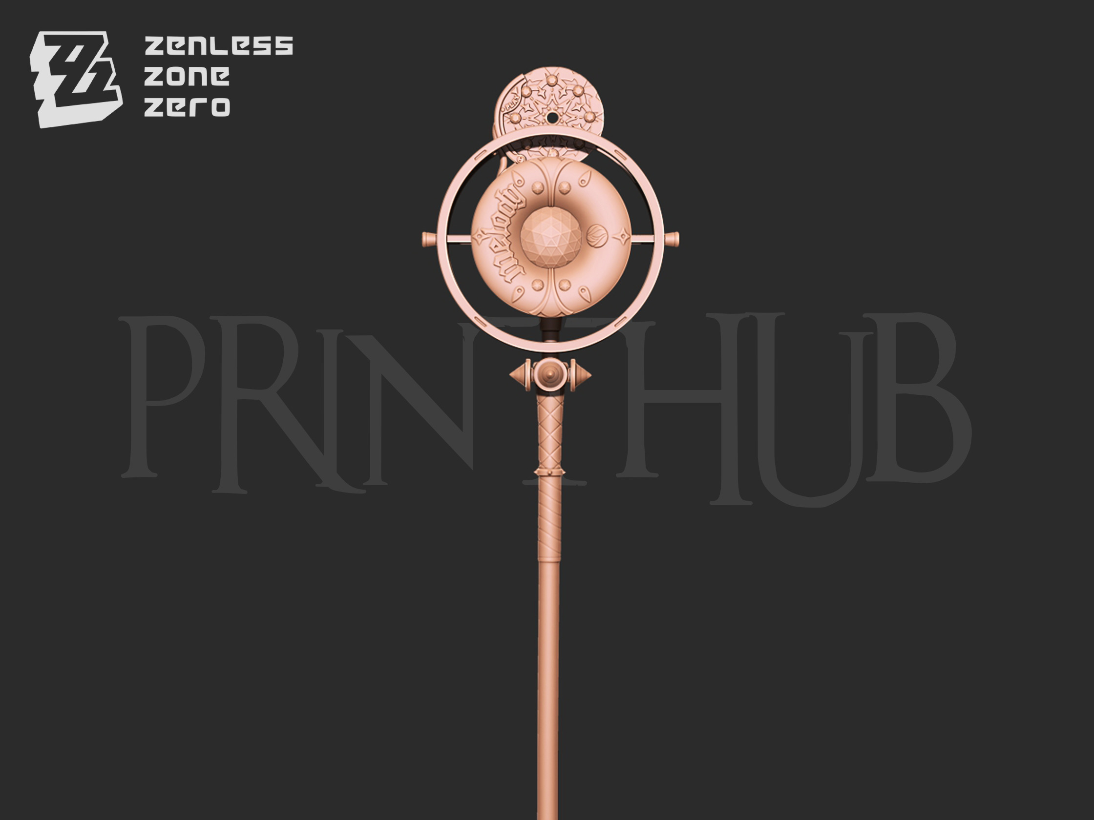 Astra Yao Microphone Staff From Zenless Zone Zero cosplay 3D print model_3