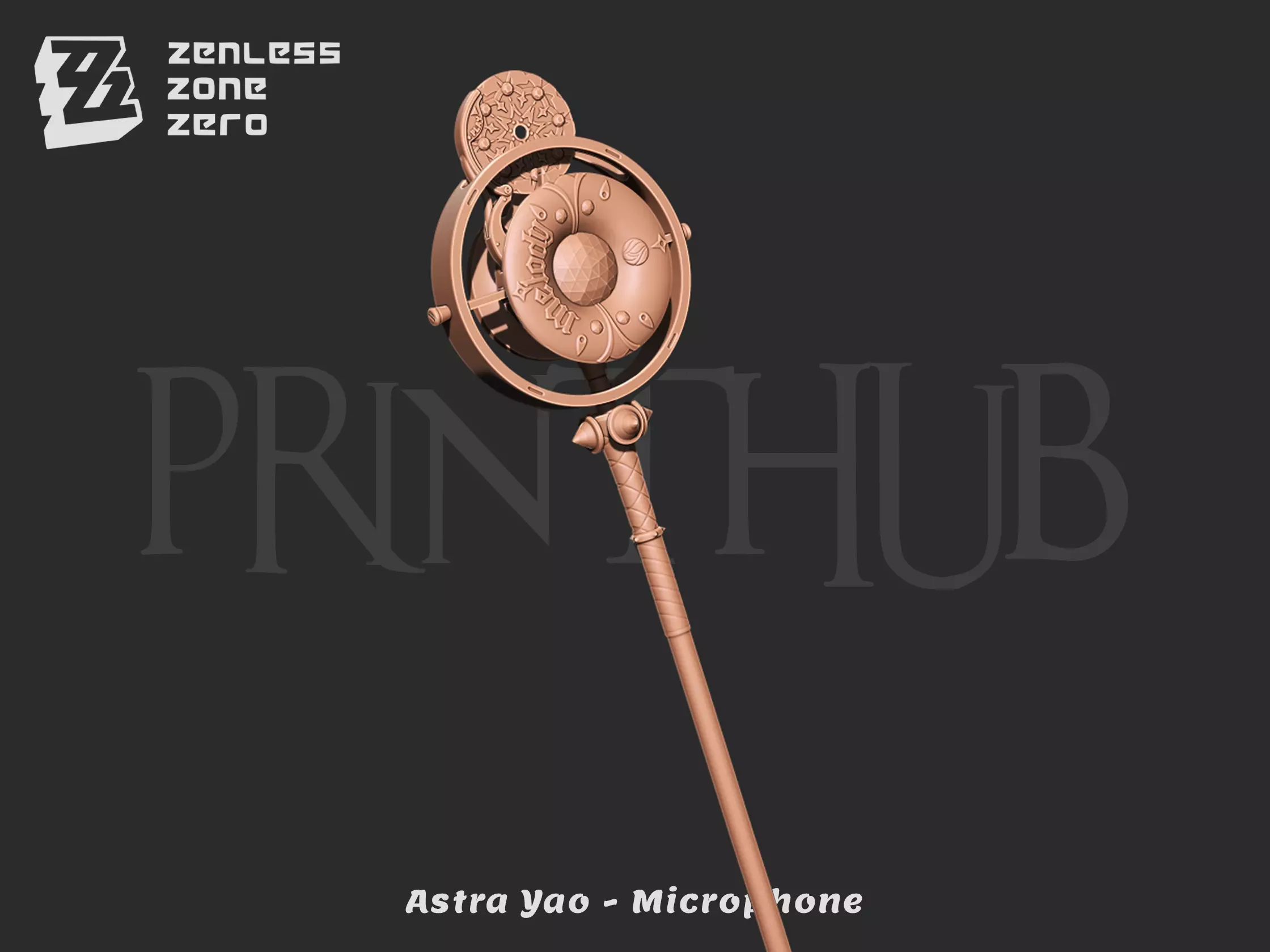 Astra Yao Microphone Staff From Zenless Zone Zero cosplay 3D print model_0