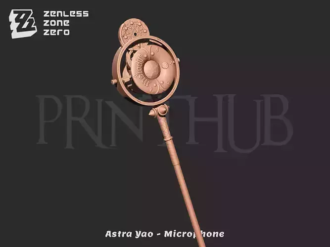 Astra Yao Microphone Staff From Zenless Zone Zero cosplay 3D print model