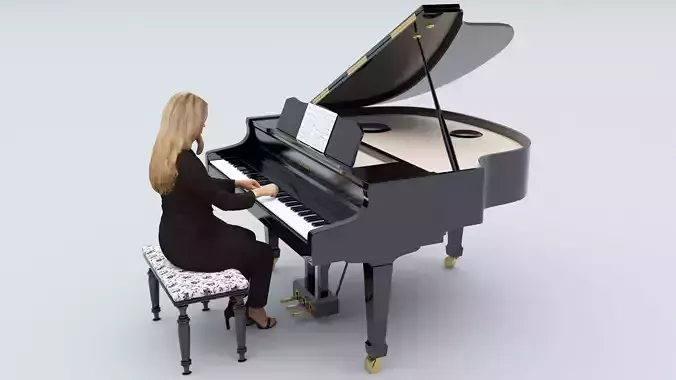 Pianist 4K 3D model