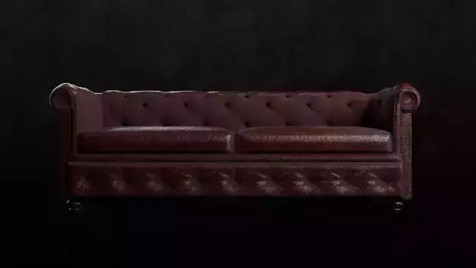 OLD Chesterfield Couch High-Quality