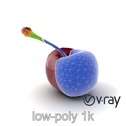 Realistic Cherry with Dark Red Glossy Texture model pack Low-poly 3D model 6