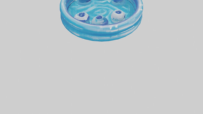 Inflatable Pool model Low-poly 3D model 7
