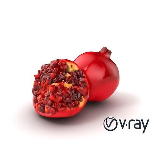 Pomegranate Velvet Texture Fruit model pack Low-poly 3D model 7